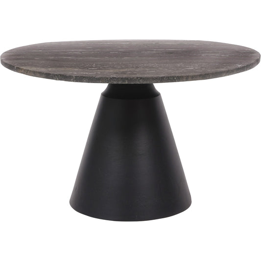 Clifton II Charcoal Black and Dark Travertine Coffee Table Small 60cm