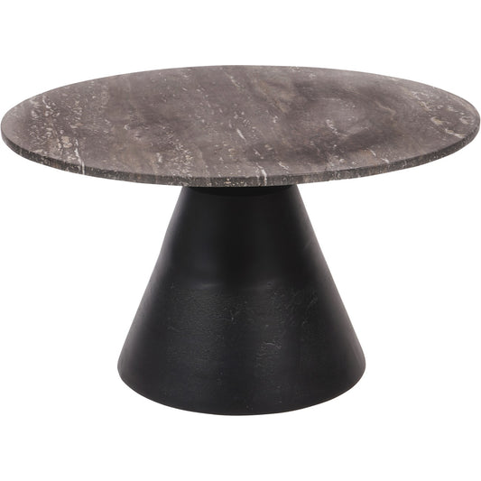Clifton II Charcoal Black and Dark Travertine Coffee Table Large 75cm