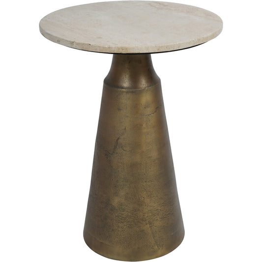 Clifton II Light Travertine Side Table 40cm