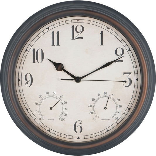 Outdoor Clock with Temperature and Humidity 31.6cm