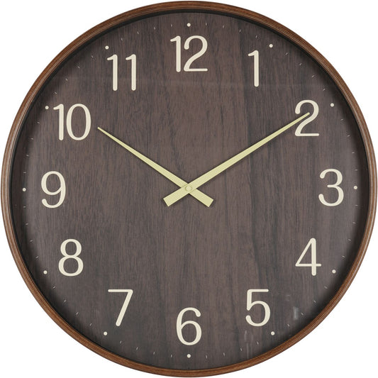 Grain Effect Wall Clock 53cm Brown