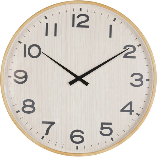 Grain Effect Wall  Clock 53cm Light Natural
