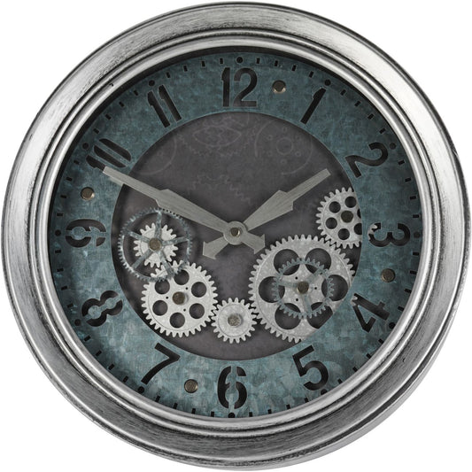 Palladium Mini Cogs Clock Antique Silver 33.3cm