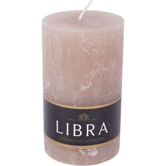 Taupe Rustica Pillar Candle 7x12cm