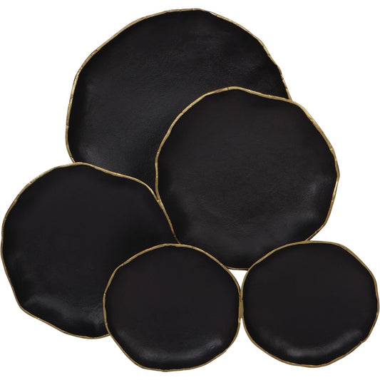 Arlow 5 Disc Black Metal Wall Art