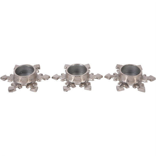 Laura Ashley Set of 3 Small Festive Snowflake Tealight Holders