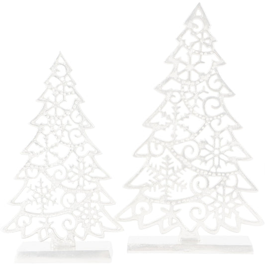 Laura Ashley Festive Cut Christmas Tree Set of 2 Large & Medium