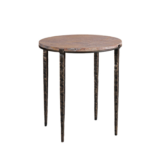 Leo Forest Brown Marble Side Table