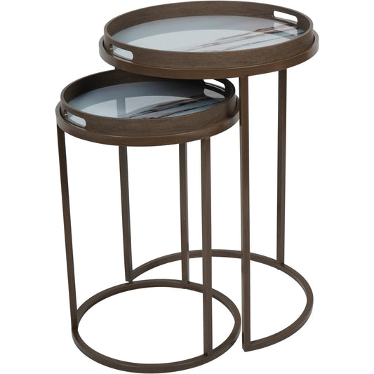 Blurred Seascape Set of 2 Side Tray Tables