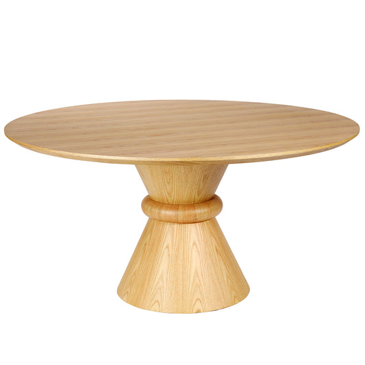 Canberra Round Wooden Dining Table on Pedestal Base 150cm Diameter