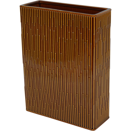 Elk Square Glazed Vase Terracotta