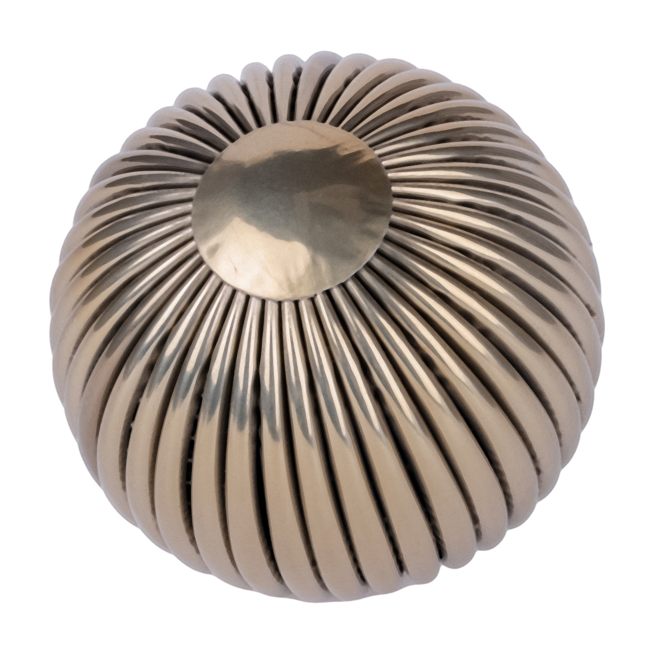 Harris Antique Brass Ribbed Decorative Ball Medium
