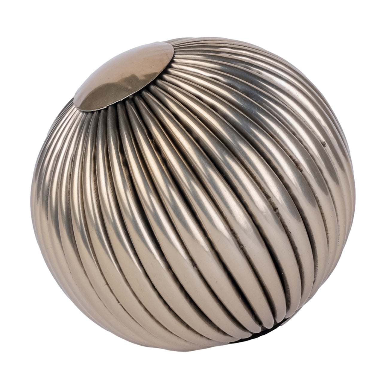 Harris Antique Brass Ribbed Decorative Ball Medium