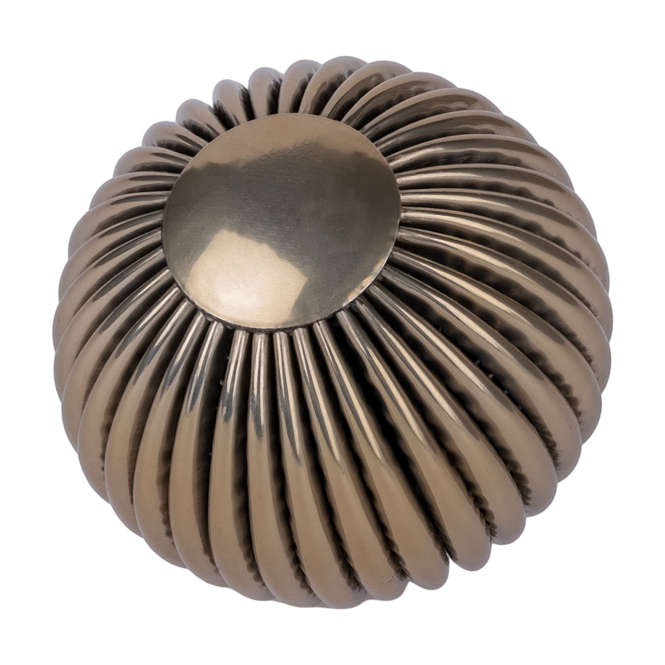 Harris Antique Brass Ribbed Decorative Ball Small