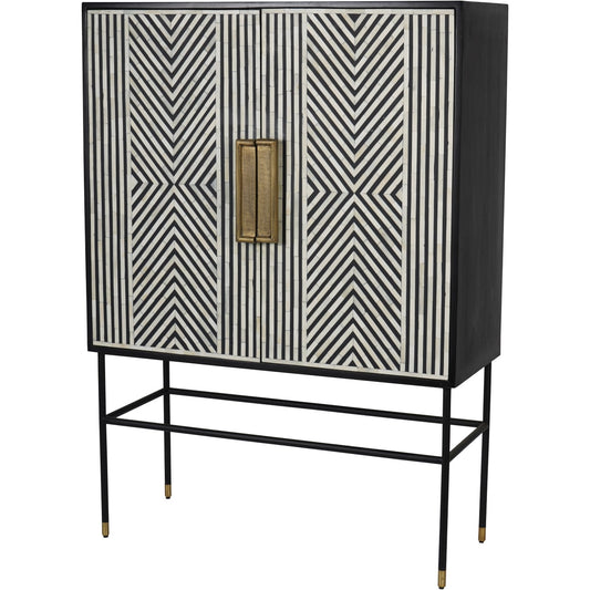 Delaney Bone Inlay Tall Storage Cabinet