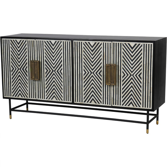 Delaney Bone Inlay Four Door Buffet Cabinet