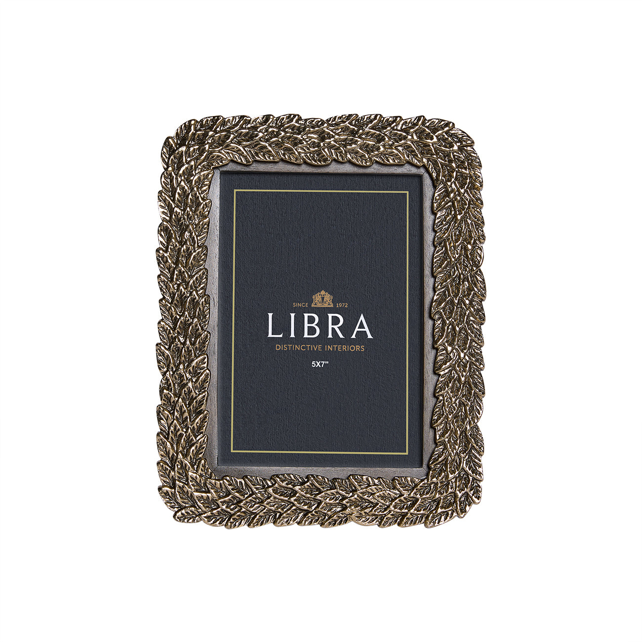 Antiqued Gold Leaf Photo Frame 5x7