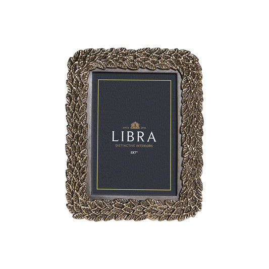 Antiqued Gold Leaf Photo Frame 4x6