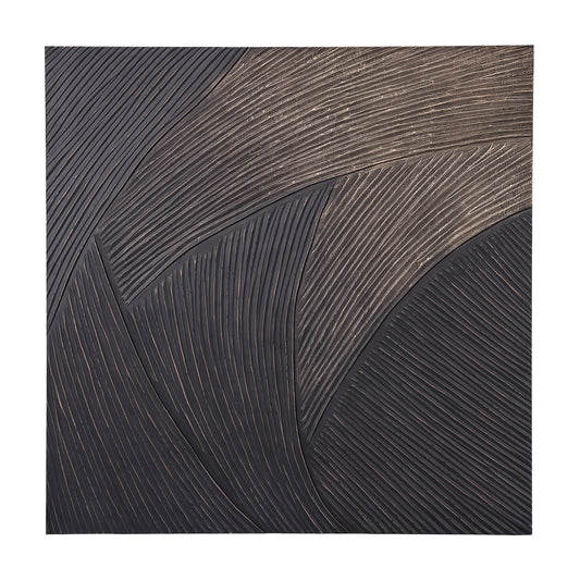 Golden Wave Geometric Wall Art 120x120cm