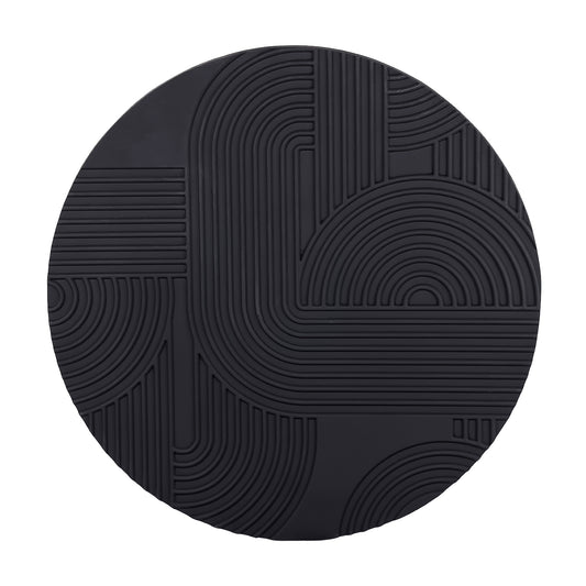 Black Geometric Echoes Wall Art 90x90cm