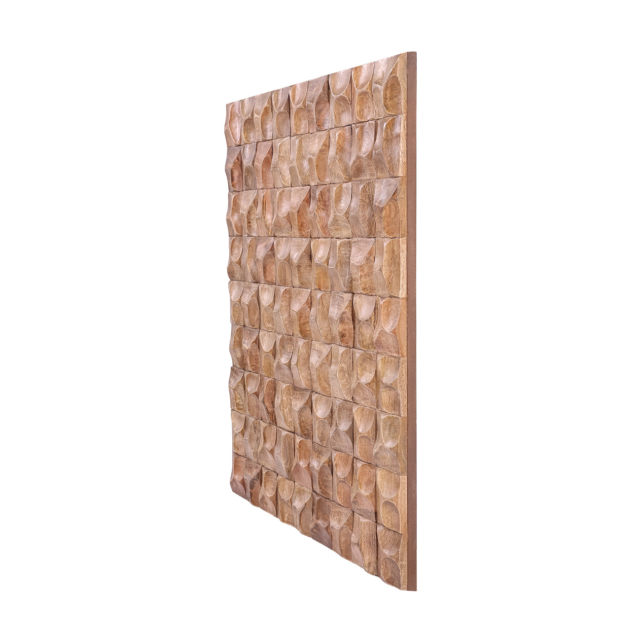 Carved Wooden Mosaic Geometric Wall Art 90x90cm