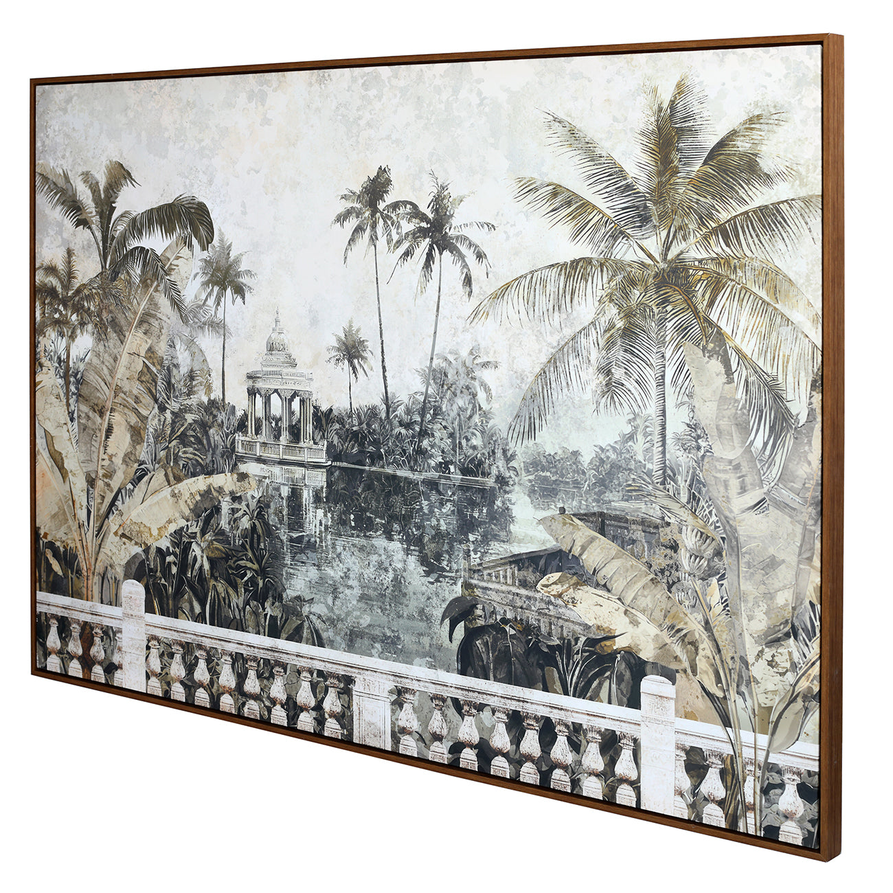 Vintage Lake Framed Canvas Wall Art 100x140cm