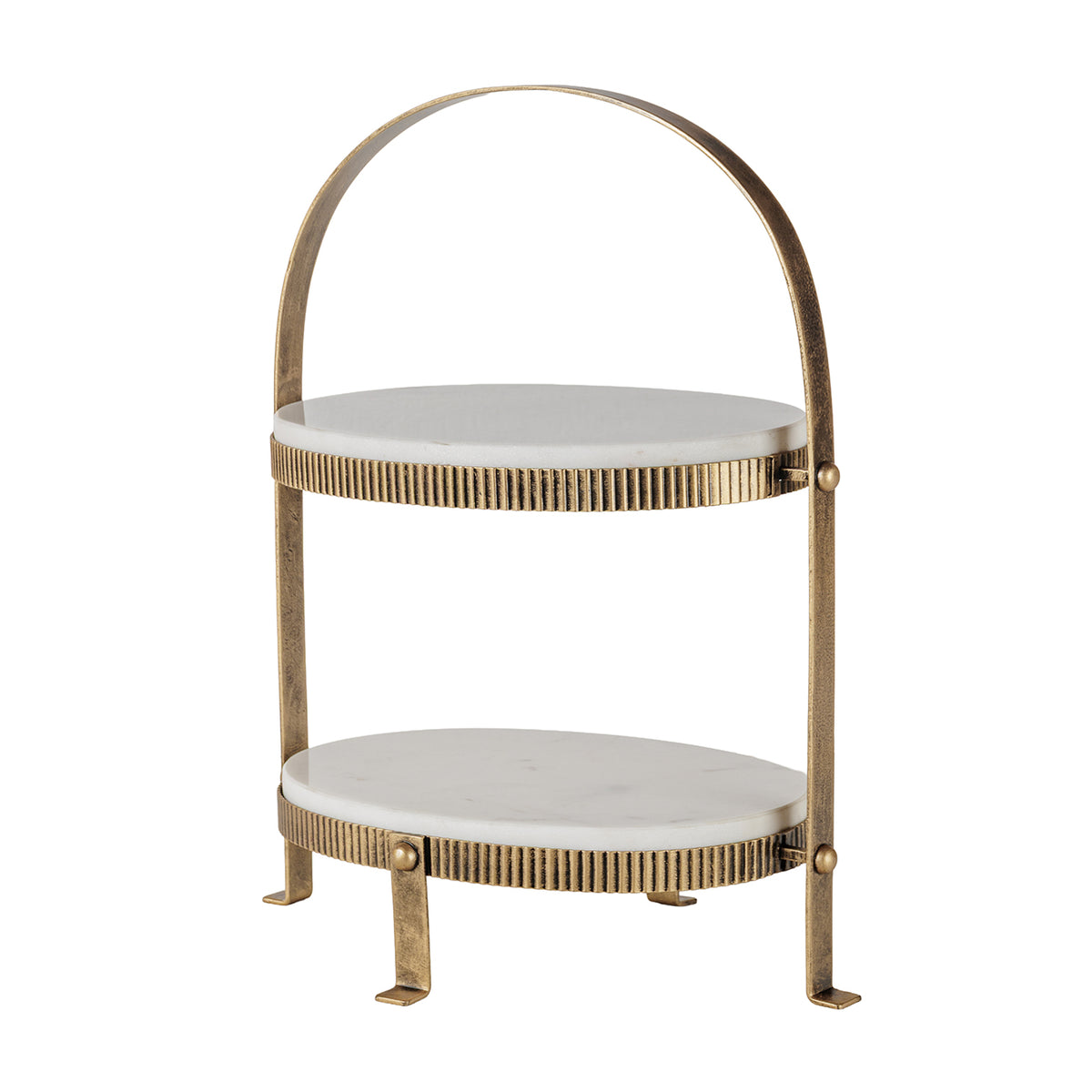 Promotion  - Belvedere Aged Gold Oval Two Tiered Stand