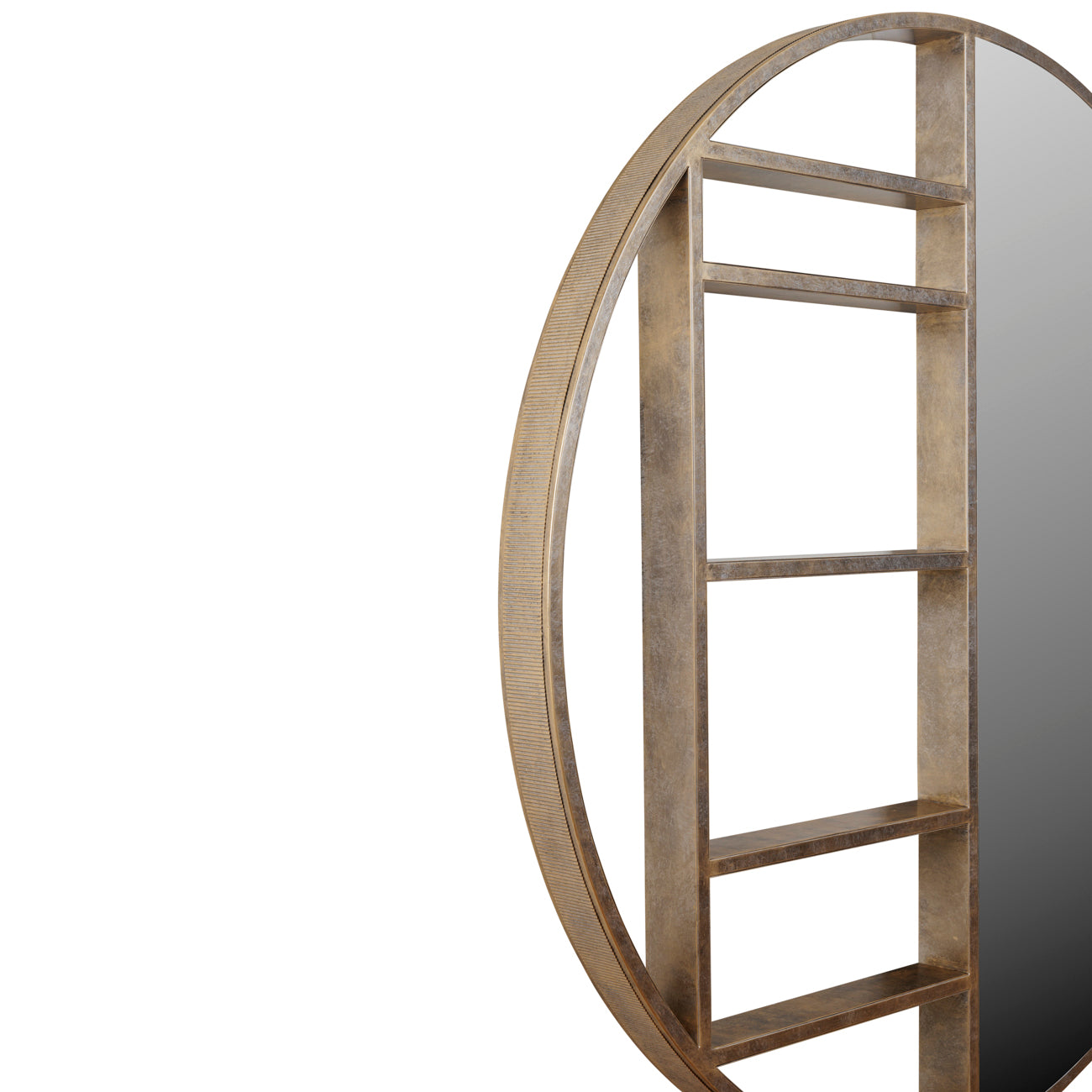 Belvedere Aged Gold Shelving Mirror Large
