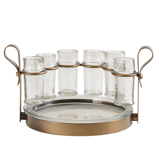 Merida Tequilla Set of 6 Shooter with Serving Tray