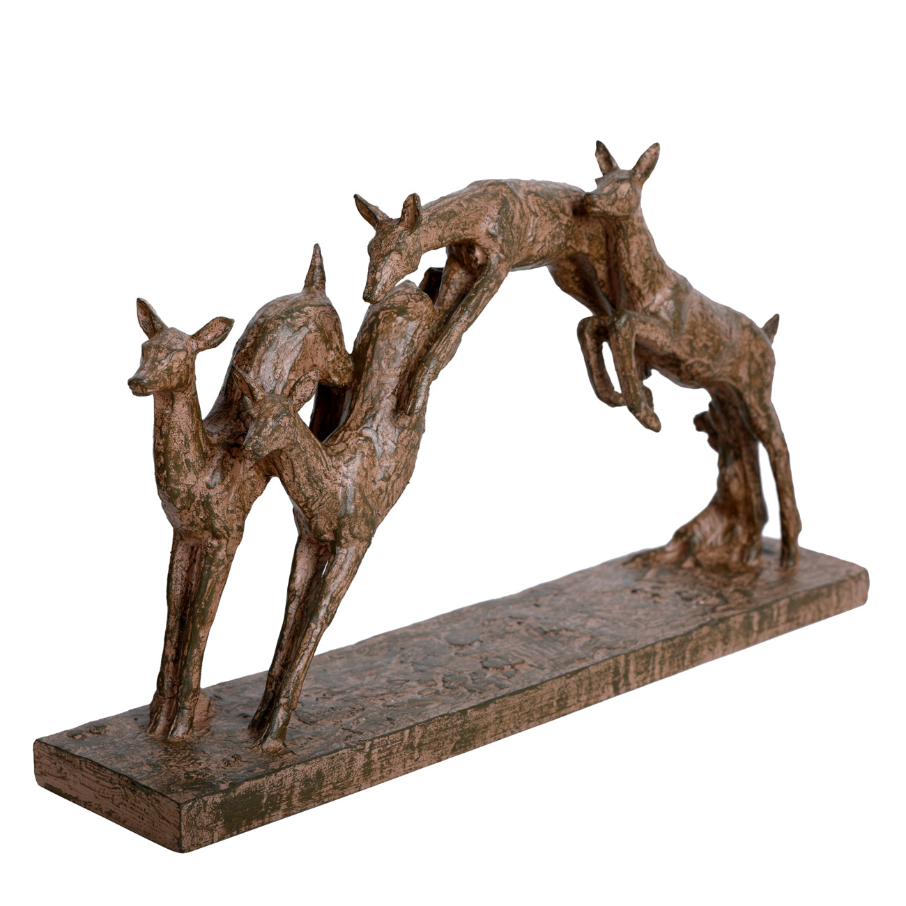 Rustic Woodland Leaping Fawns
