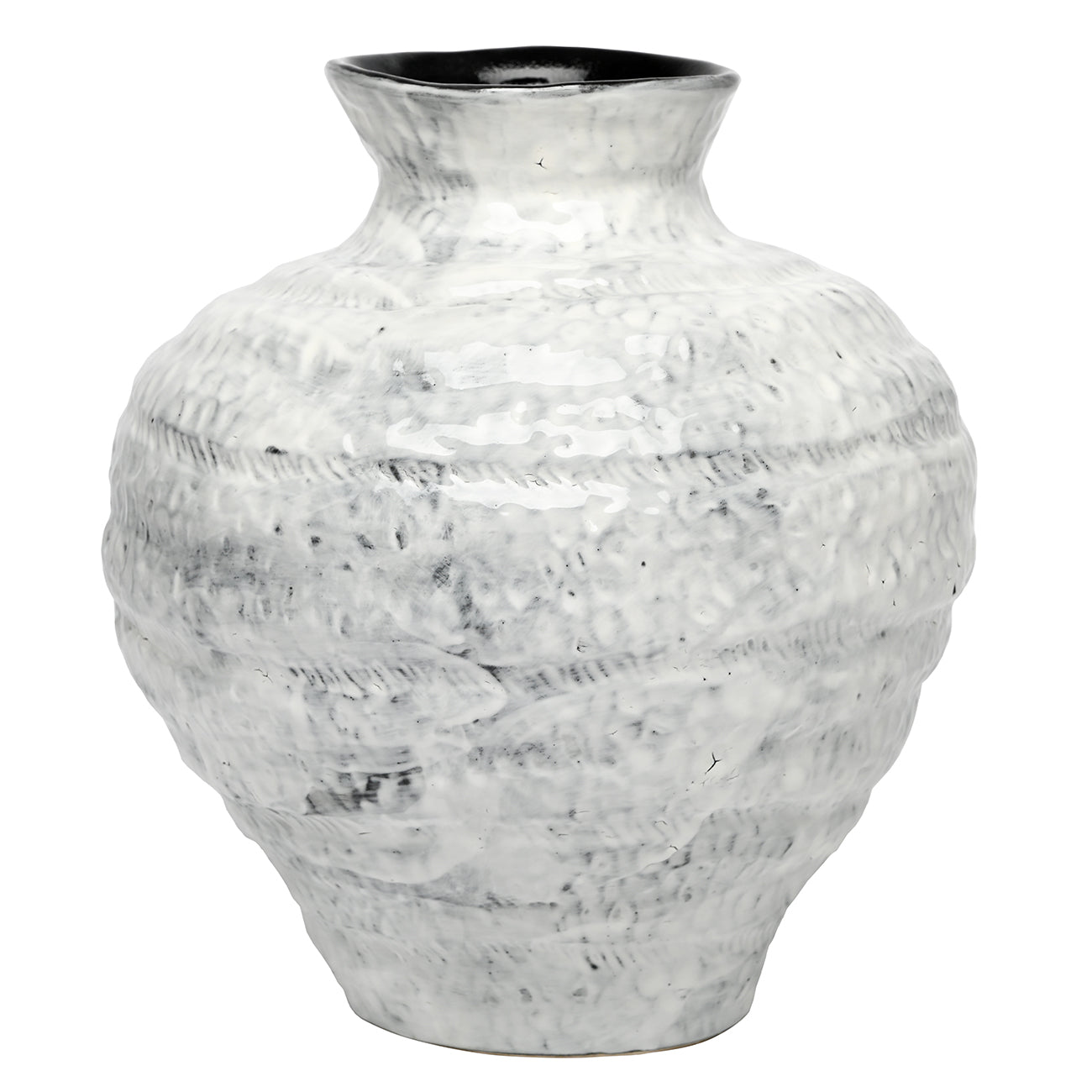 Lunel White Glazed Vase Medium