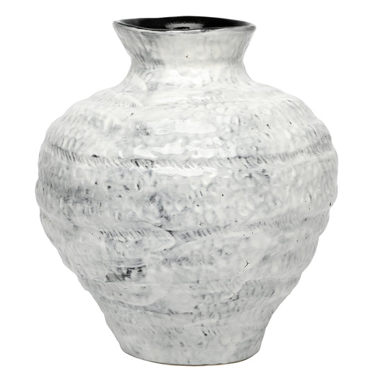 Lunel White Glazed Vase Medium