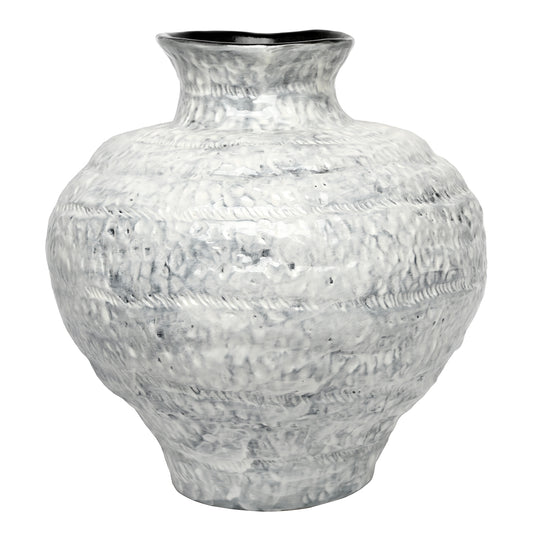 Lunel White Glazed Vase Large