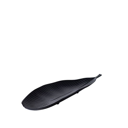 Avara Tropical Leaf Dish Black Medium