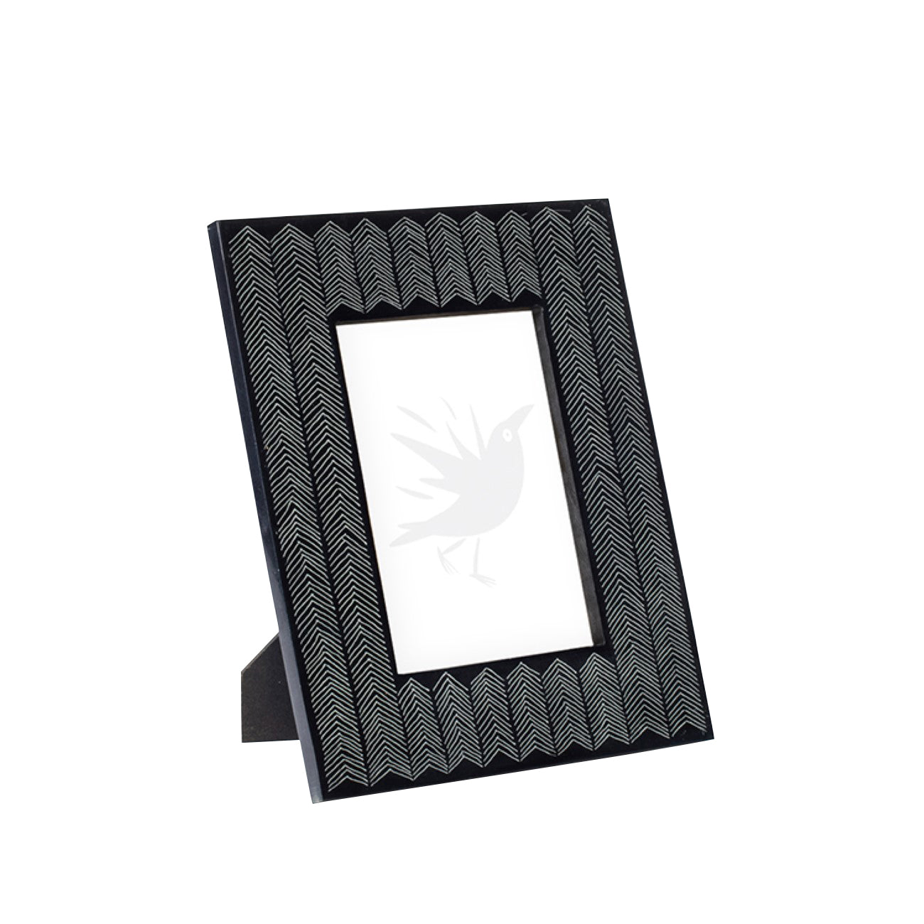 Kota Etched Bone Photo Frame 5"x7" Black and White