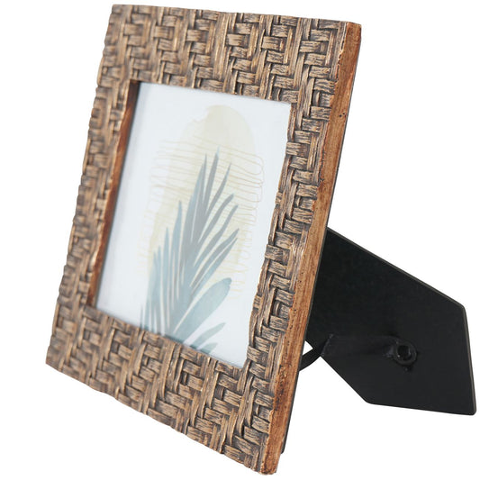 Rustic Brown Bamboo Woven Effect Photo Frame 10x15cm