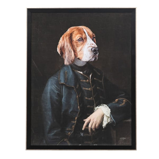 Dog in Blue Jacket Print