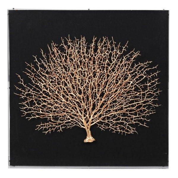 Gold Coral Effect Box Wall Art