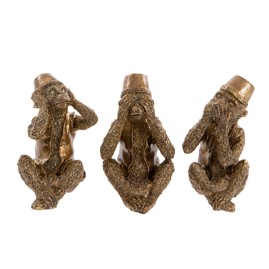 Small Gold 'No Evil' Monkeys