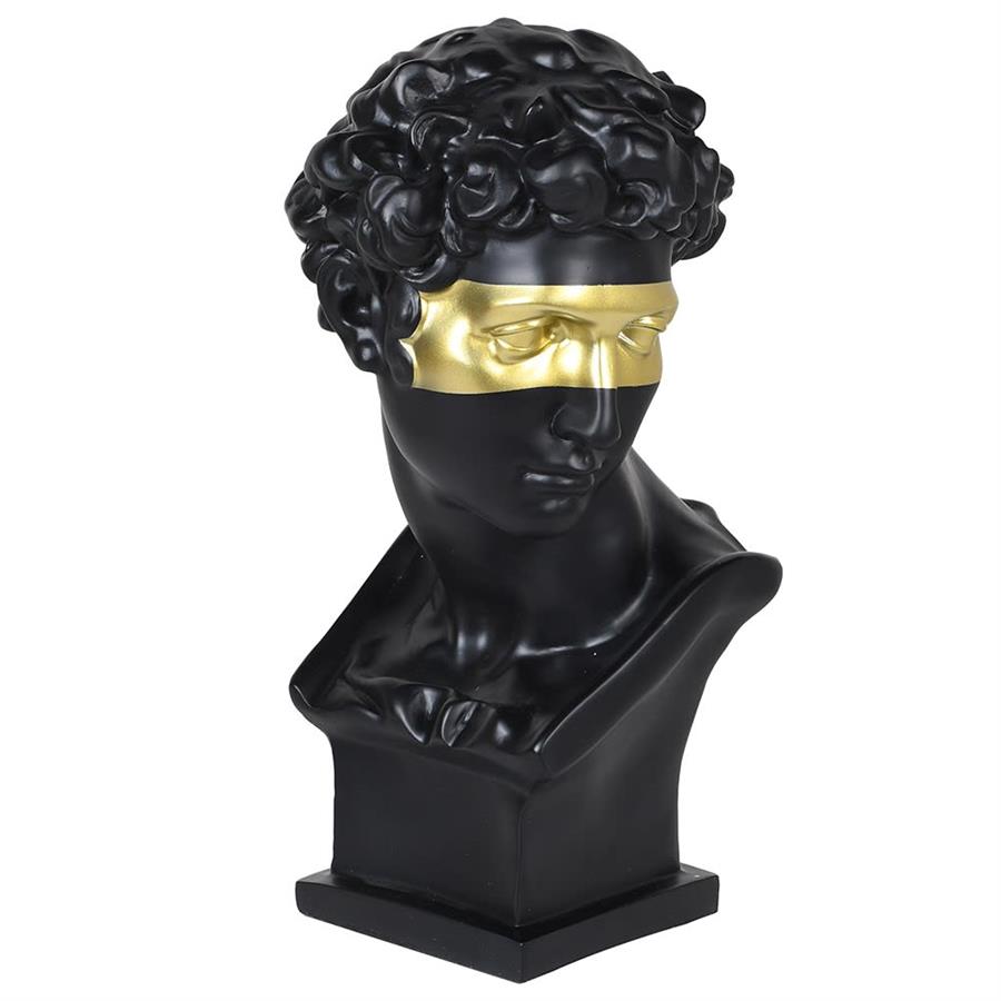 Black Head Bust with Gold Mask