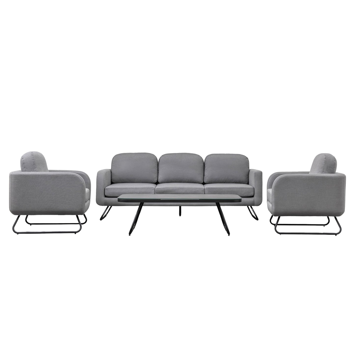 Ancona 5 Seater Lounge Slate Grey Set