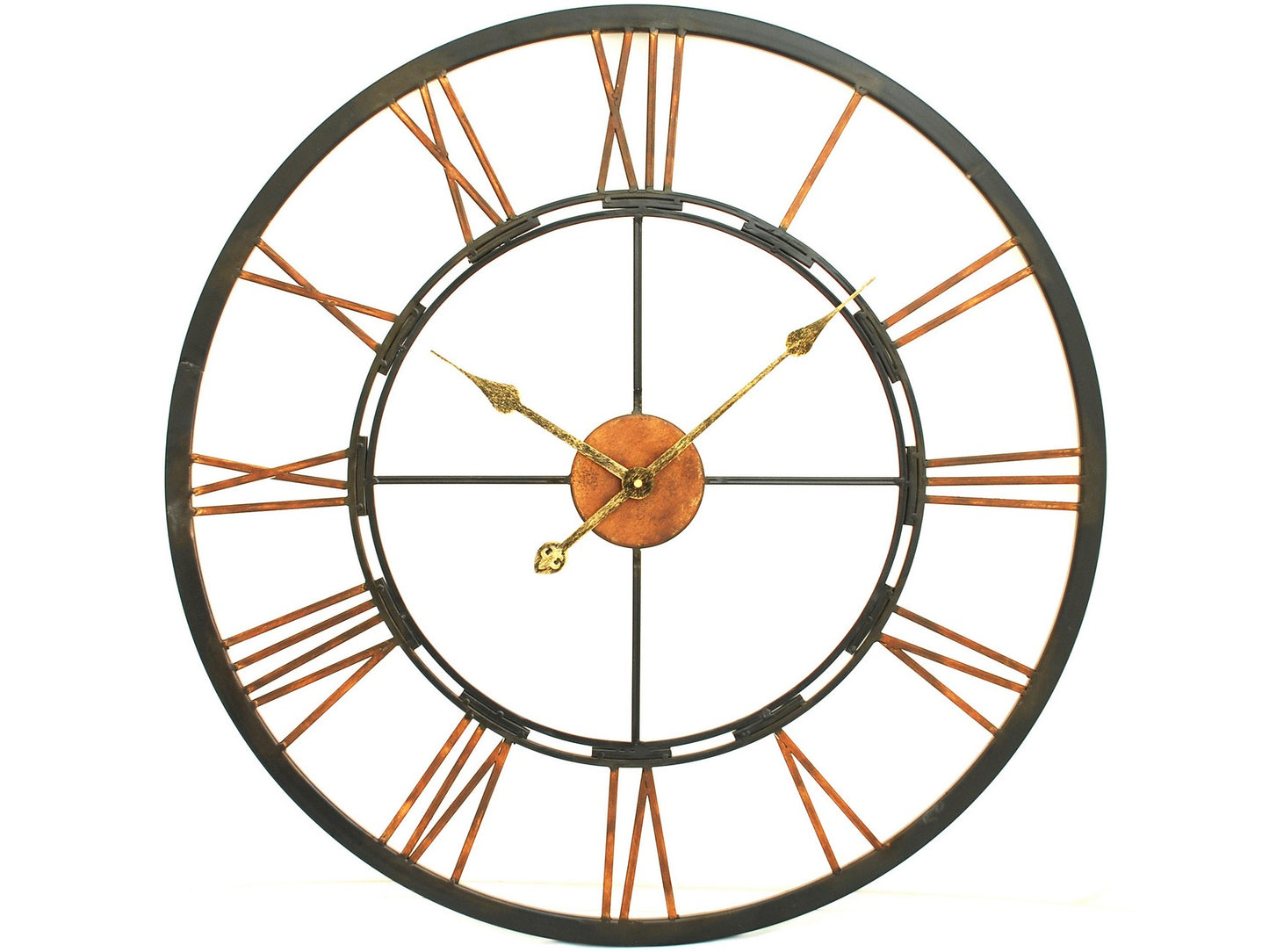 Large Metal Skeletal Wall Clock