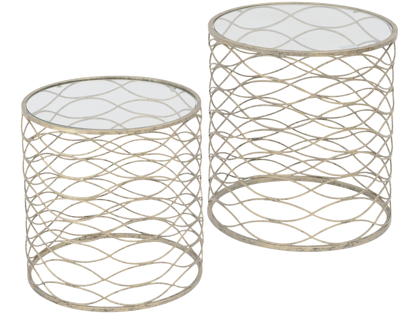 Gatsby Set Of 2 Gold Nesting Side Tables