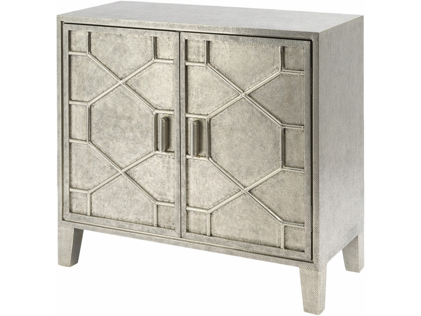 EX DISPLAY Astor Hand Embossed Metal 2 Door Cabinet