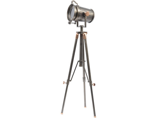 Charlie Copper And Satin Grey Tripod Floor Lamp E27 40W