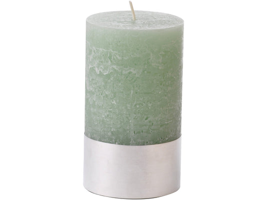 Libra Light Green Rustica Pillar Candle 7x12cm