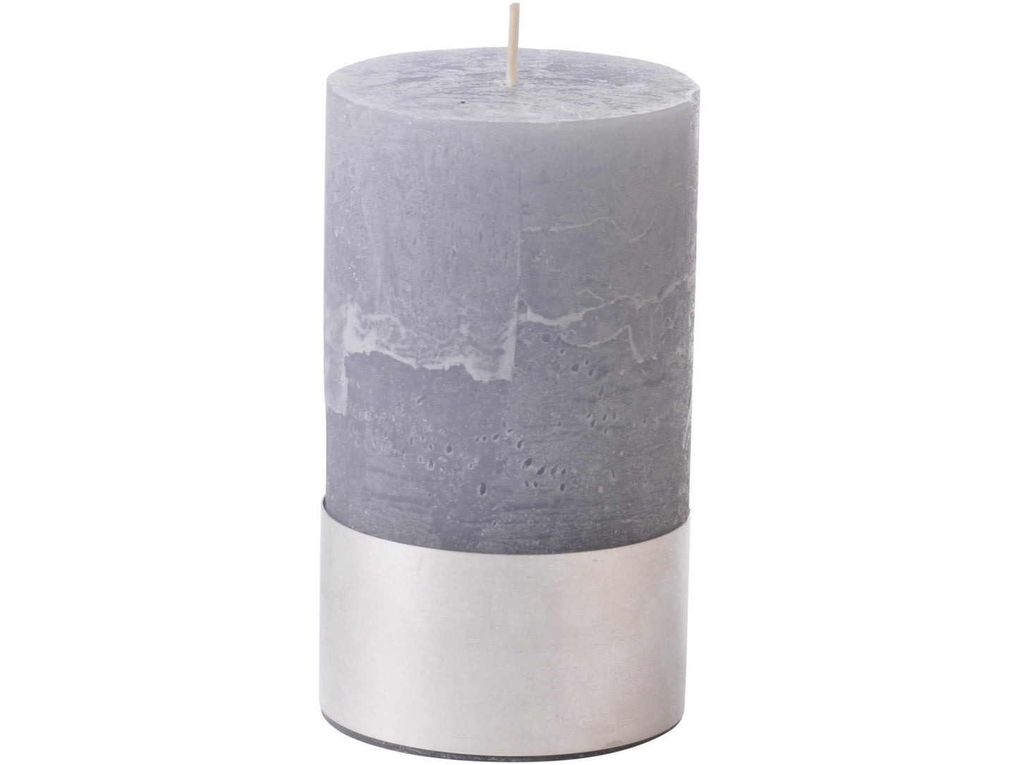 Libra Light Grey Rustica Pillar Candle 7x12cm