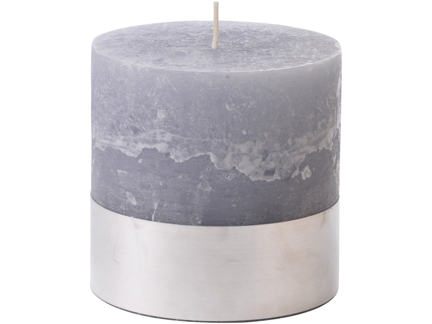 Libra Light Grey Rustica Pillar Candle 10x10cm