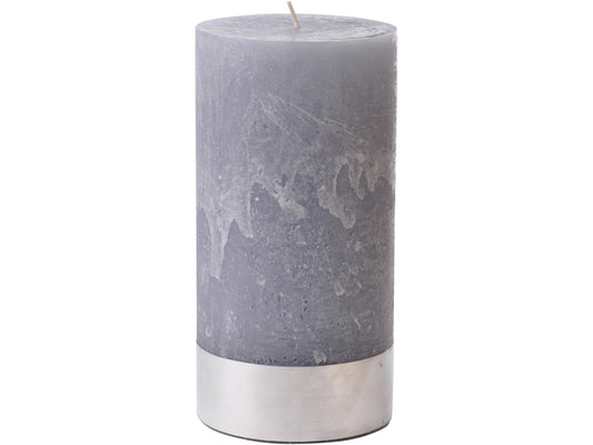 Libra Light Grey Rustica Pillar Candle 10x20cm