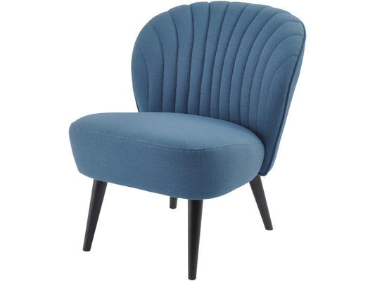 EX DISPLAY Curve Shell Back Retro Occasional Chair Petrol Blue